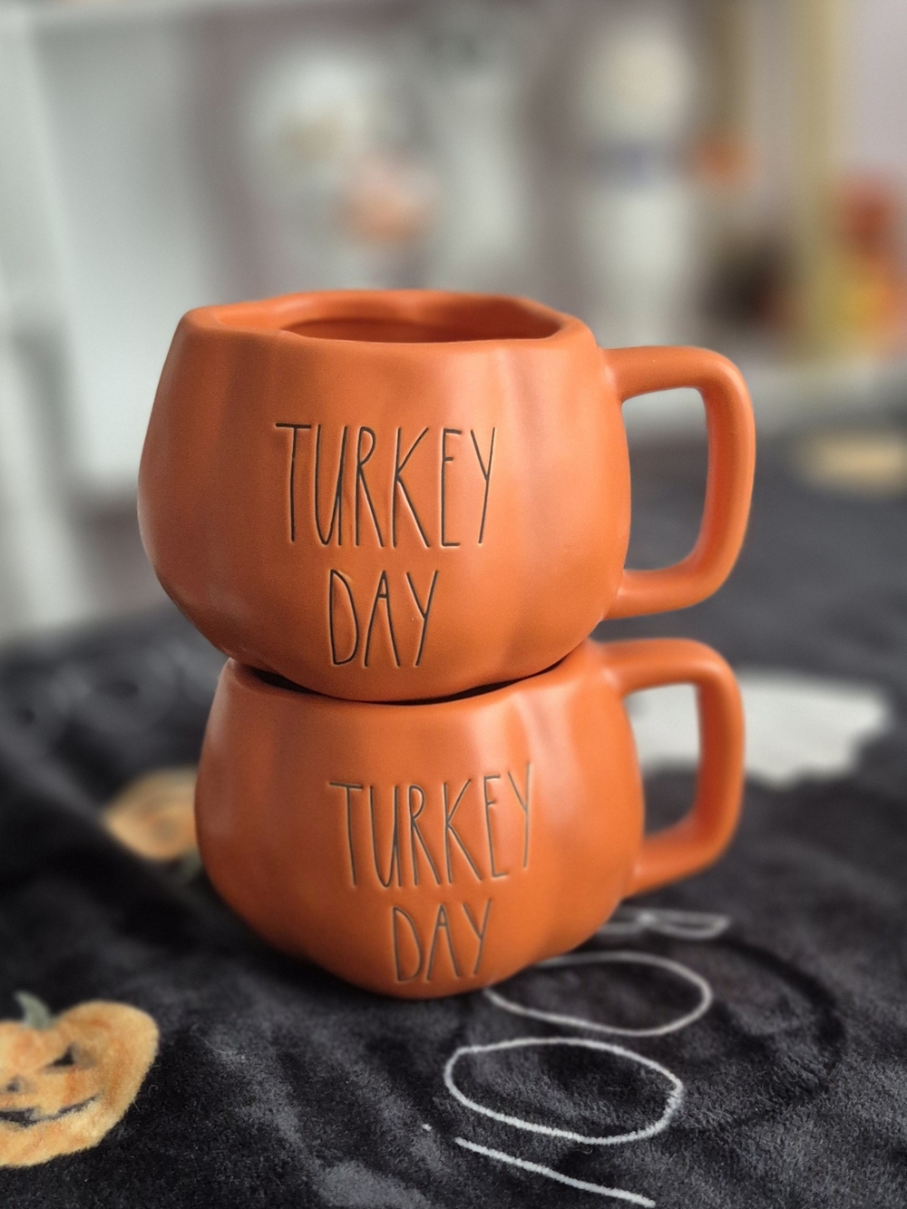 Turkey Day Pumpkin Orange Ceramic Mug - Seasonal Fall Home Dining